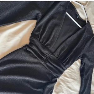 Black Latest Scoop Party Dress with shimmer finish